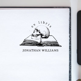  gotische schedel ex libris aangepaste boek 	rubberstempel