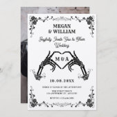  Gotische schedel hart bruiloft Kaart (Voorkant / Achterkant)