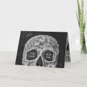 Gotische schedel hoofd zwart-wit hallobruiloft (Achterkant)