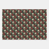 Gotische schedel Kerstmis Wrapping Paper skelet (Voorkant 2)