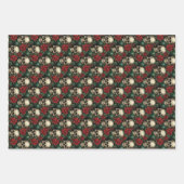 Gotische schedel Kerstmis Wrapping Paper skelet (Voorkant)