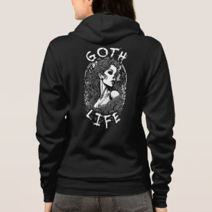 Gotische schedel meisje portret en citaat - Gothic Hoodie