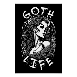 Gotische schedel meisje portret en citaat - Gothic Perfect Poster