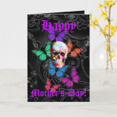  gotische schedel moederdag kaart (Gele Bloem)