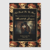 Gotische schedel paar foto Save the Date Magnet (Voorkant)