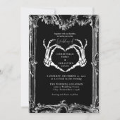 Gotische schedel Retro Halloween bruiloft Kaart (Voorkant)