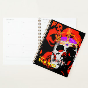 Gotische schedel rode rozen planner