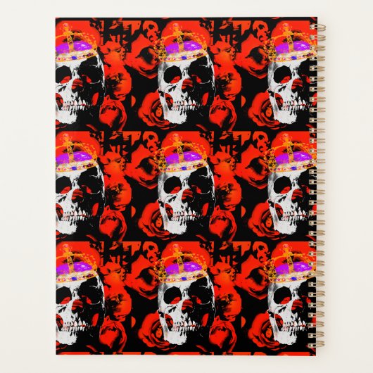 Gotische schedel rode rozen planner (Achterkant)