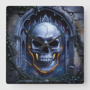 Gotische schedel symfonie ontwerp klok