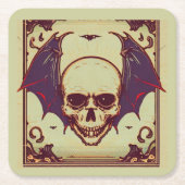 'GOTISCHE SCHEDEL' VIERKANTE KARTONNEN ONDERZETTER (Voorkant)