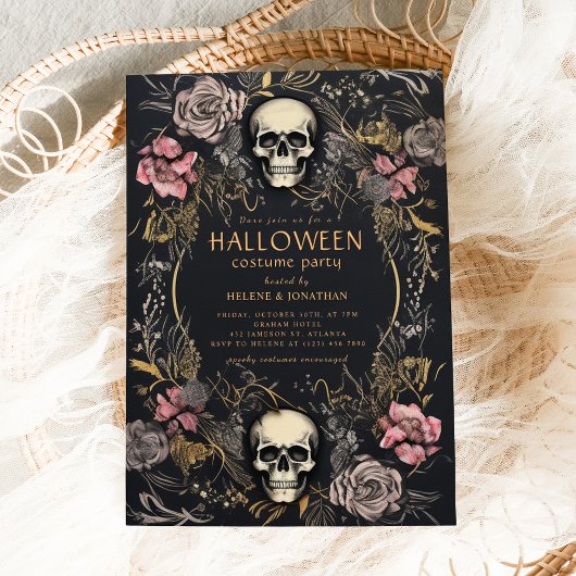 Gotische schedel volwassen Halloween Party Kaart