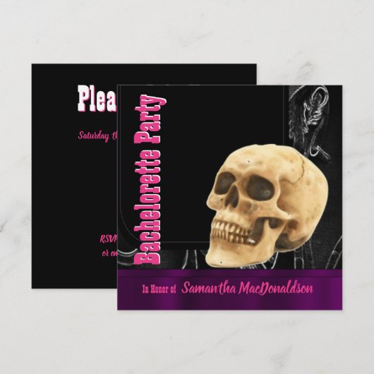 Gotische schedel vrijgezellenfeest kaart (Voorkant / Achterkant)