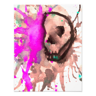 Gotische Schedel Watercolor Halloween Kunstontwerp Foto Afdruk