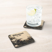 Gotische  schedels bier onderzetter (Rechterzijde)