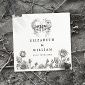 Gotische schedels bloemrijke elegante gotische bru servet