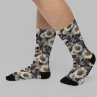 Gotische schedels Daisy Flowers Patroon