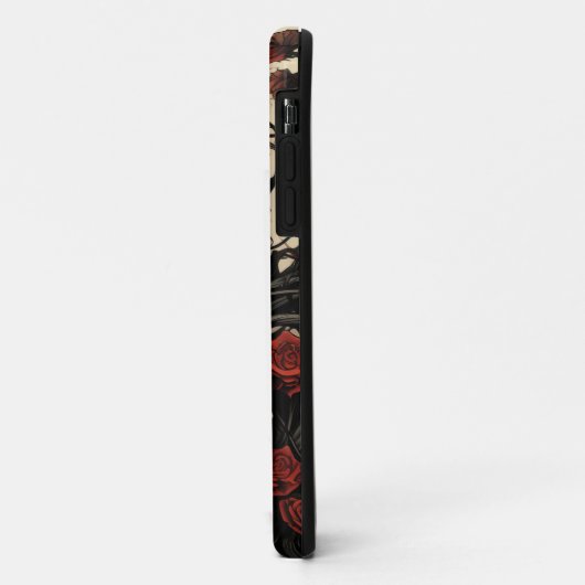 Gotische schedels en rode rozen Monogram Case-Mate iPhone Case (Achterkant/links)