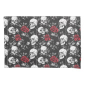 Gotische schedels en Rozen Beddegoed Kussensloop (Voorkant)