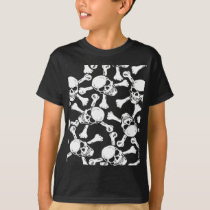 GOTISCHE schedels gekruiste botten patroon T-shirt
