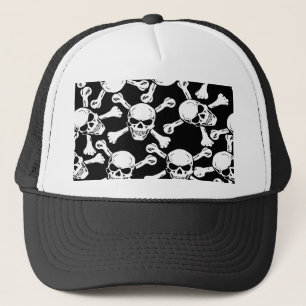 GOTISCHE schedels gekruiste botten patroon Trucker Pet