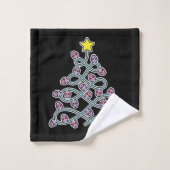 Gotische schedels Kerstboom Handdoek Set (Wasdoekje)