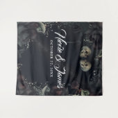 Gotische schedels & zwarte rozen trouw achtergrond wandkleed (Voorkant (horizontaal))