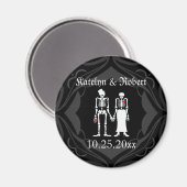 Gotische Skelet Bruid & bruidegom Save the Date Ma Magneet (Voorkant / Achterkant)