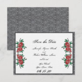 Gotische Skelet Handen Rozen Bruiloft Save the Dat Date (Voorkant / Achterkant)