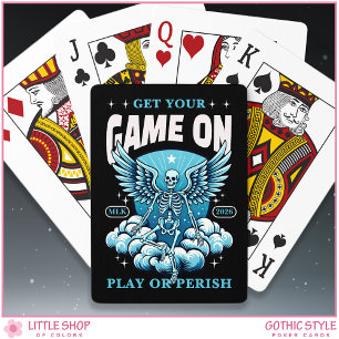Gotische Skelet Monogram Initiaal Letters Pokerkaarten