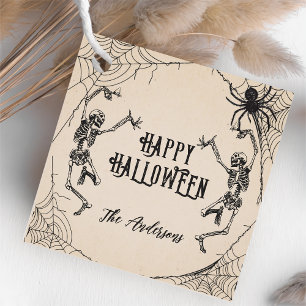 Gotische Skeletten Spider Halloween Party Bedankjes Labels