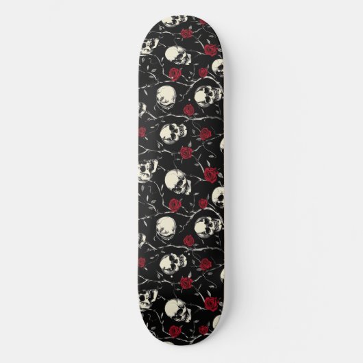 Gotische Skulls en Rozen Skateboard (Voorkant)