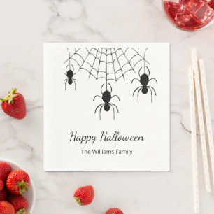 Gotische Spinnen Zwart Wit Halloween Party Servet