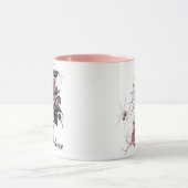 Gotische Spinnenweb met Rozen | Roze Halloween Mok (Midden)