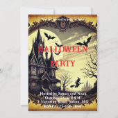 Gotische spookhuis Halloween Party Kaart (Voorkant)