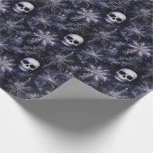 Gotische Spooky Kerstmisschedels Cadeaupapier (Hoek)