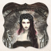 Gotische Steampunk Gevallen Engel AI Kunst Kartonnen Onderzetters (Voorkant)