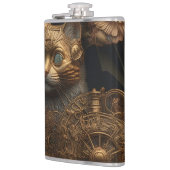 Gotische Steampunk Gouden Kat Heupfles (Links)