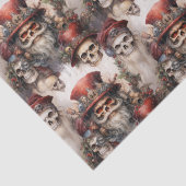 Gotische Steampunk Santa Skulls Kerstmis Gothmas Tissuepapier (Detail)