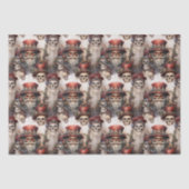 Gotische Steampunk Santa Skulls Kerstmis Gothmas Tissuepapier (Voorkant)