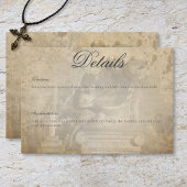 gotische stenen engel bruiloft details informatiekaartje