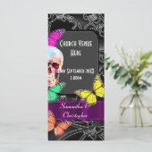 Gotische suiker schedel bruiloft programma (Staand voorkant)