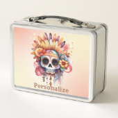 Gotische suiker schedel kleurrijk gepersonaliseerd (Achterkant)