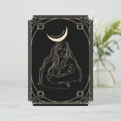 Gotische, Tarot kaart baby shower uitnodiging (Staand voorkant)