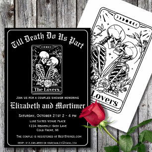 Gotische Tarot Kaart Couples Douche Uitnodiging
