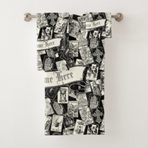 Gotische Tarot Kaart Victoriaans Witchcraft Apothe Bad Handdoek