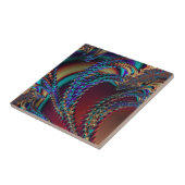 Gotische Technicolor Fractal Draken Abstract Tegeltje (Zijkant)