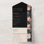 Gotische  tot de dood Menu Keuze RSVP Bruiloft All In One Uitnodiging (Binnen)