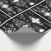 Gotische trim antiek  header trim zwart wit cadeaupapier (Hoek)