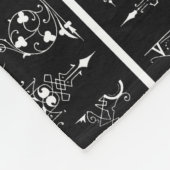 Gotische trim antiek  header trim zwart wit fleece deken (Hoek)