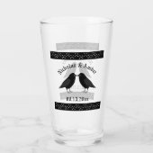 Gotische trouwende kussende raven op maat glas (Achterkant)